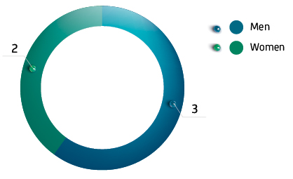 Gender composition of the Board of Directors, persons